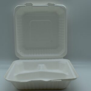 Sugarcane Clamshell 9'' / 3 Compartment